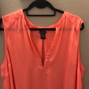 Salmon chiffon tank top. Worn once.